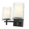 Z-Lite Grayson Vanity, 2-Light, 16 In.W x 5.75 In.L x 8.5 In.H, Matte Black/Clear + Etched Opal 1949-2V-MB - alternate 7